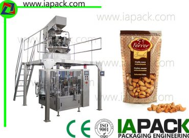 cashew pitte verpakking masjien met 10 kop weeg 50g-500g doypack verpakking masjien sak wydte tot 300mm