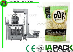 Popcorn Premade Pouch Vulafdichting Machine Met Multi Head Scale